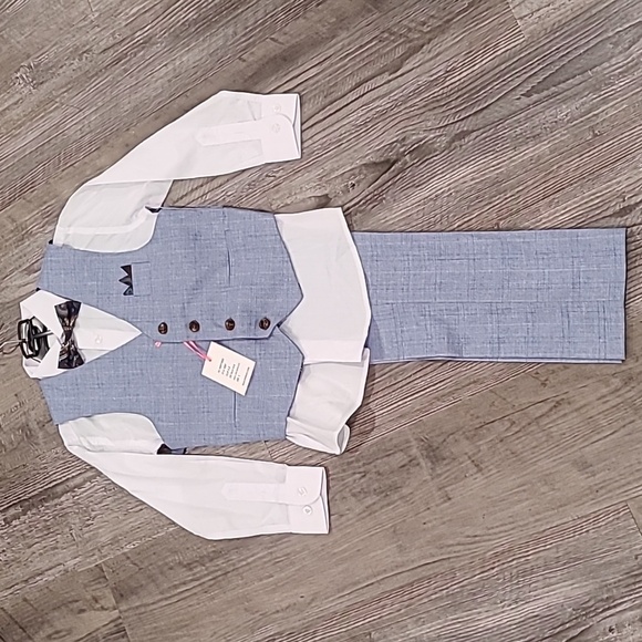 SIZES ADDED Isaac Mizrahi 4 Piece Vest Suit - Picture 1 of 9